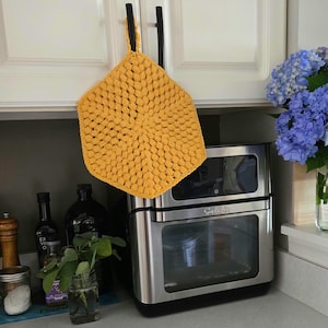 Large Honeycomb Hexagon Pot Holder / Counter Saver / Kitchen Trivet; 100% Cotton