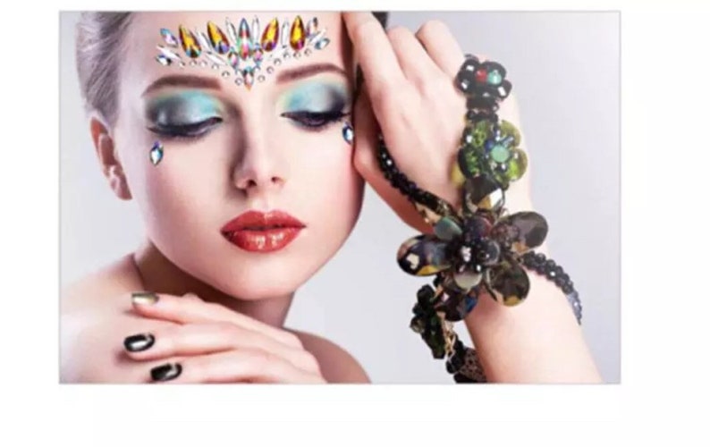 Face Gem Sticker Gold Holographic Rave Face Jewel Sticker Etsy