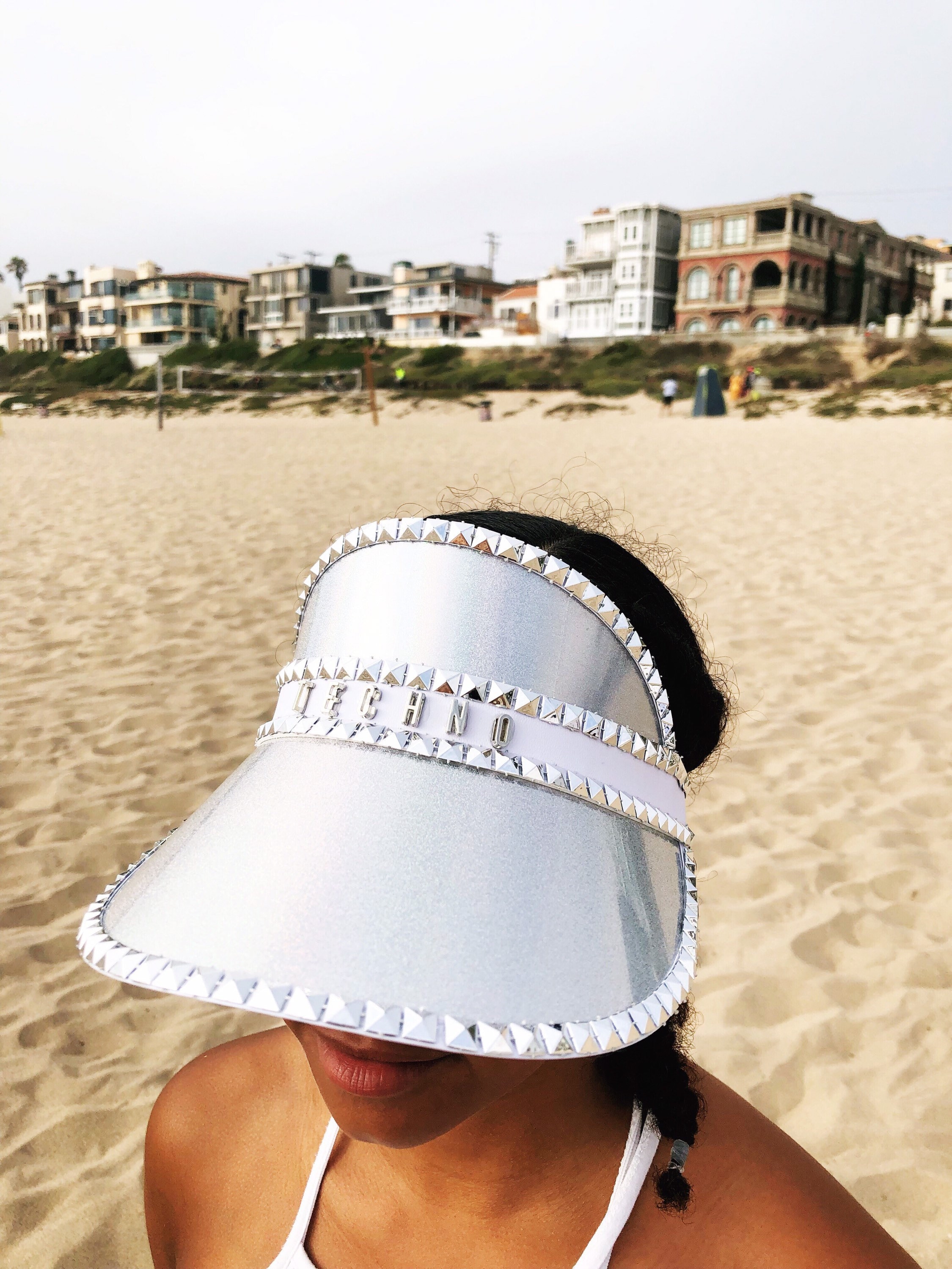 White Holographic Visor Personalized Sun Visor Bachelorette Etsy