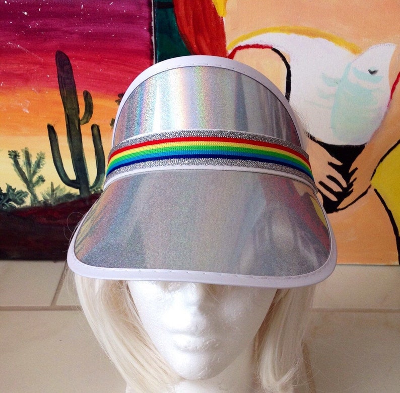 Personalized Visor Holographic Sun Visor Festival Sun Visor Pride Sun Visor Retro Holographic Sun Visor