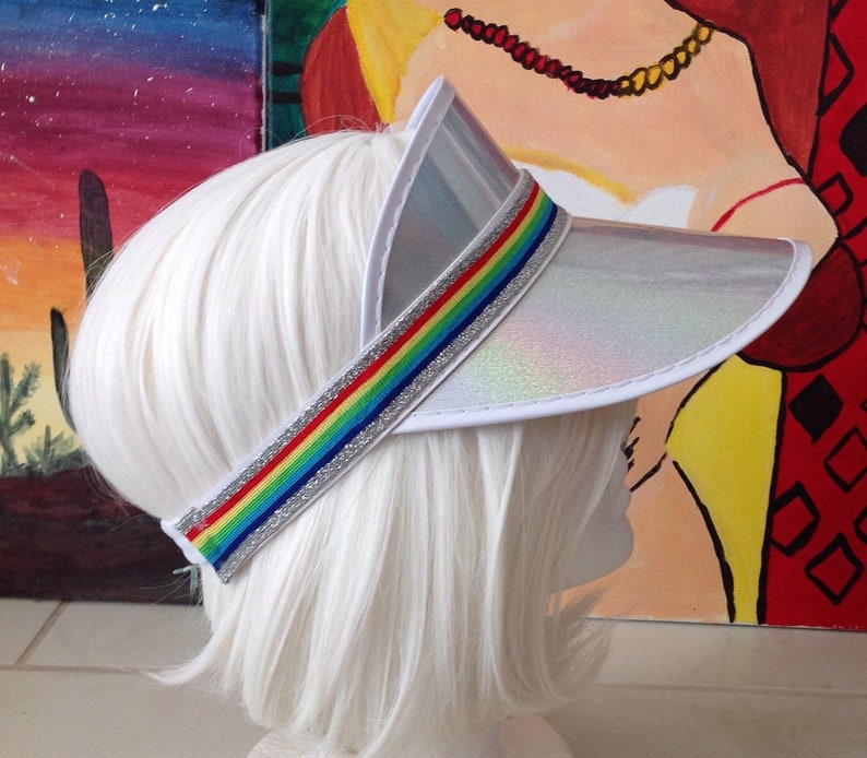 Personalized Visor Holographic Sun Visor Festival Sun Visor Pride Sun Visor Retro Holographic Sun Visor