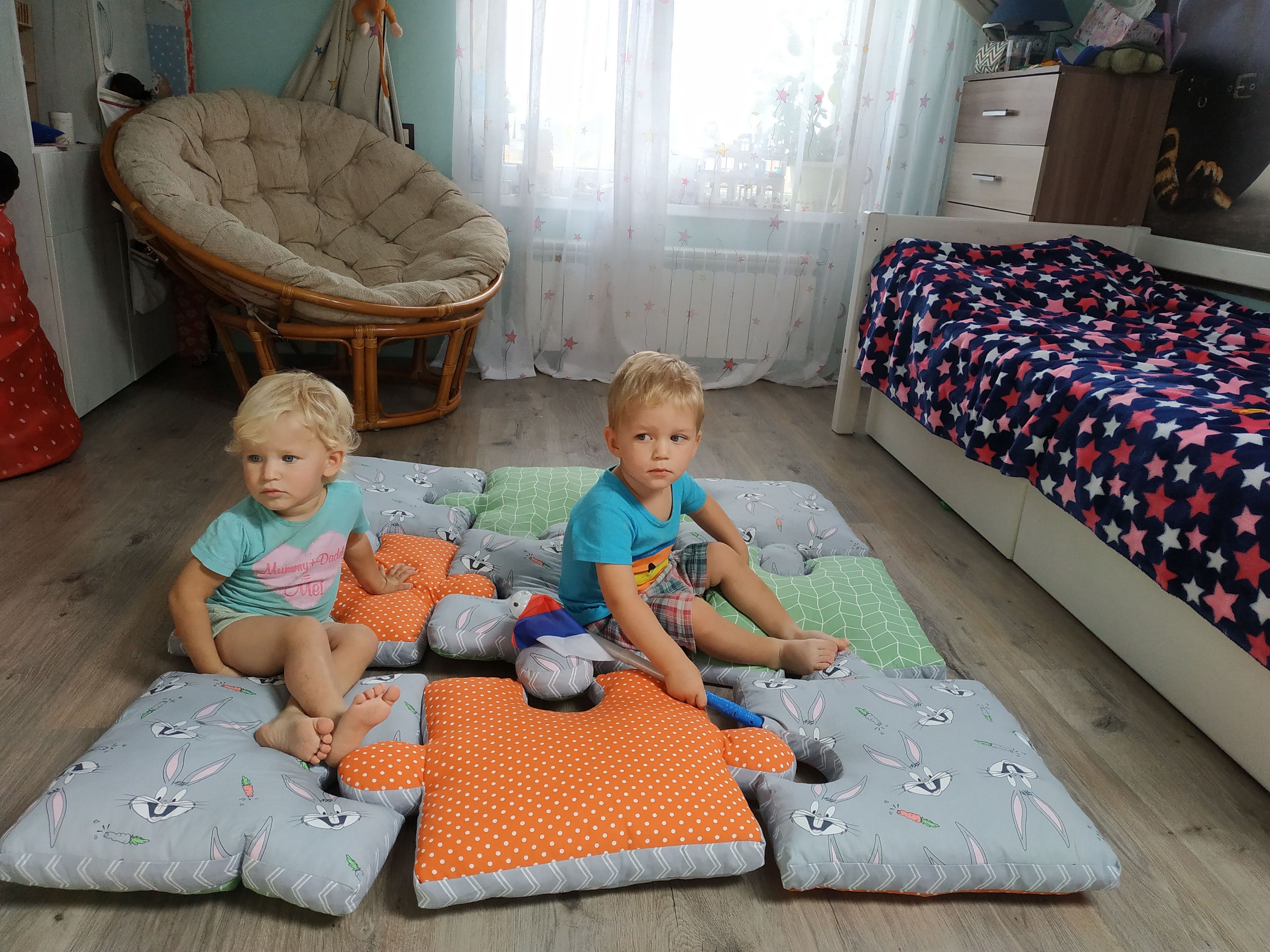 puzzle floor pillows