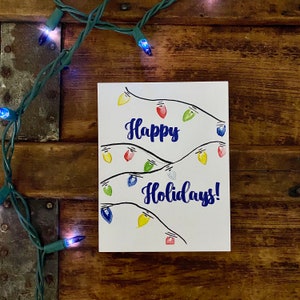Happy Holidays, Linen Holiday Card