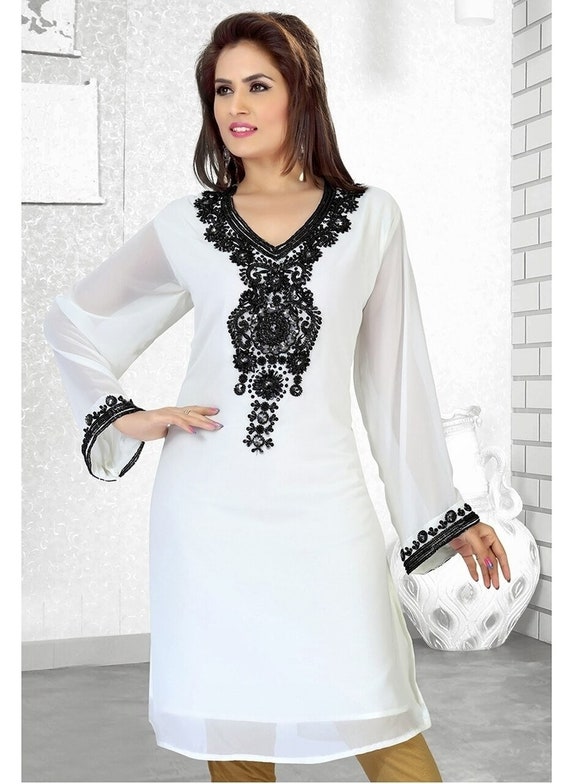 white kaftan dress