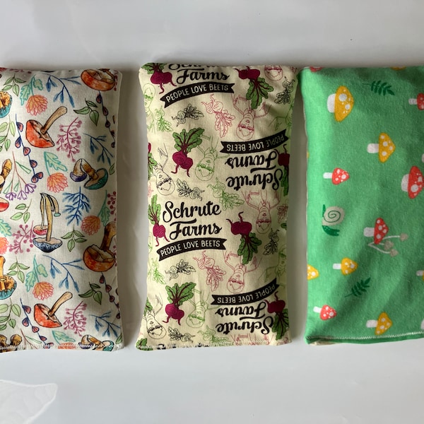 Natural Microwave Heating Pads | Spring Collection | Mushroom Print | Reduce Waste, Eco Friendly Reusable Heating Pads | Gifts for Mom |