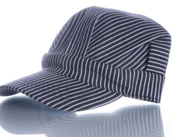 Boys Striped Engineer Hat (BLUE)