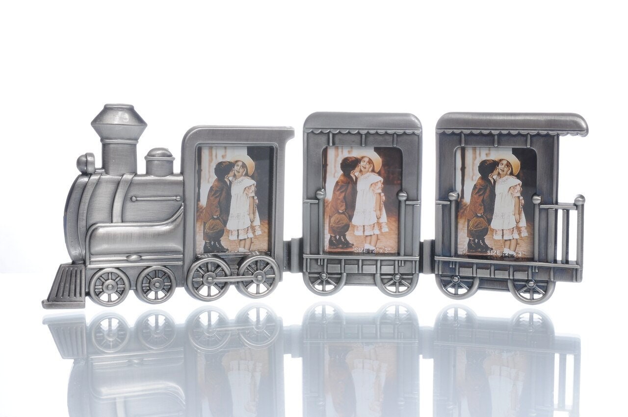 Train Photo Frame 3 Pc Pewter Frame Etsy