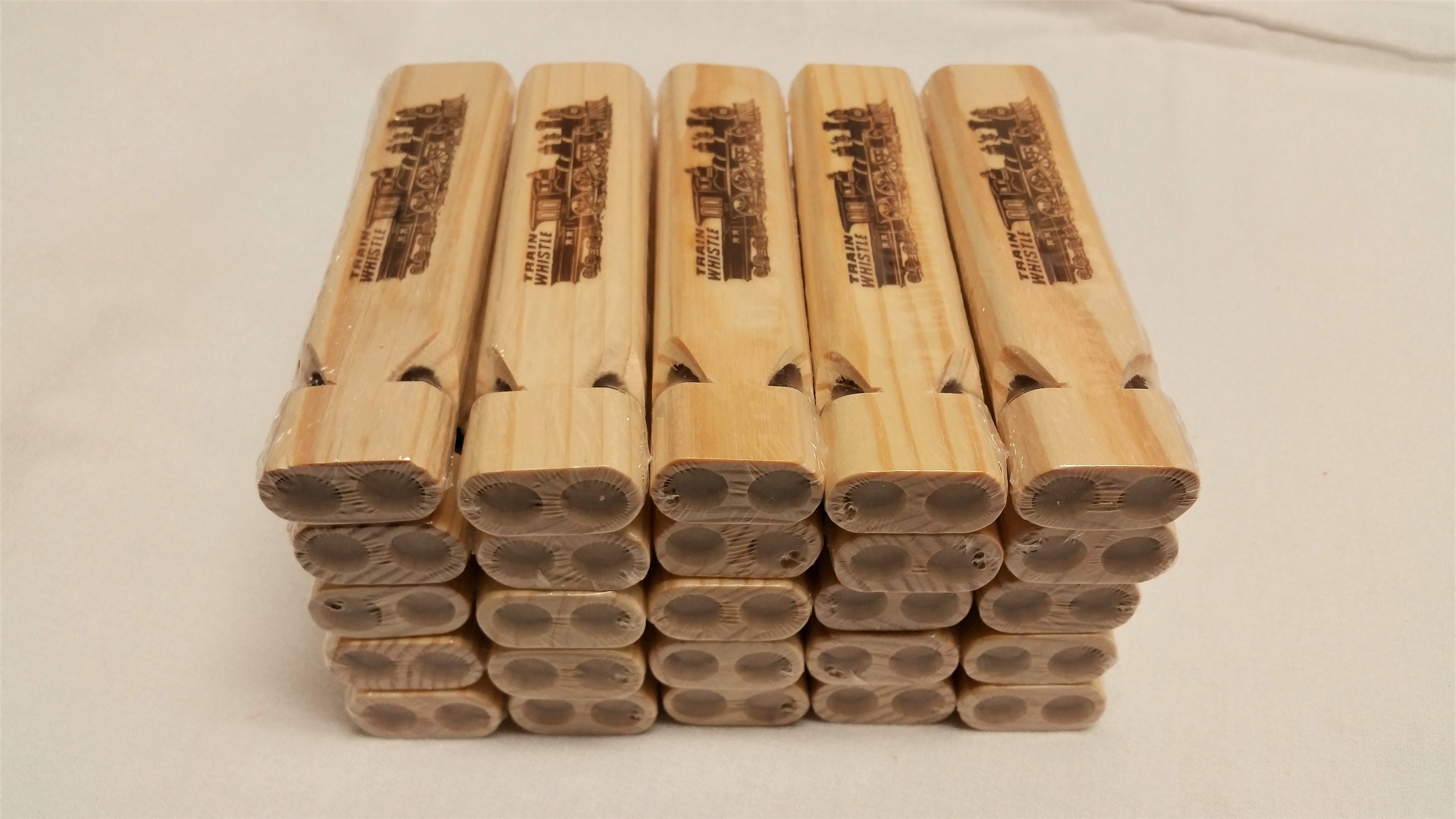 2Tone Wooden Train Whistle Bulk Pack of 25 Etsy
