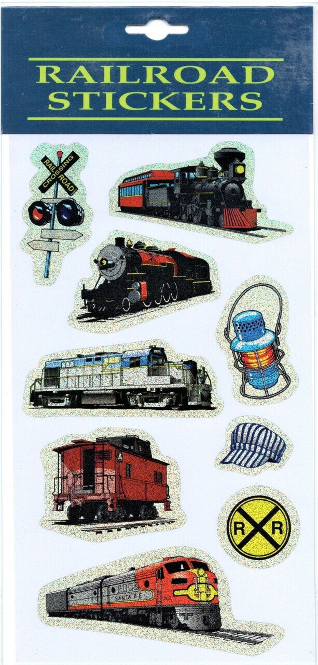 Glitter Style Railroad Sticker Sheet Etsy