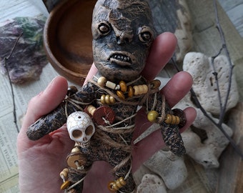 Handgemachte Voodoo Puppe, Gruselige Puppe, Horror Goth Puppe, Voodoo Sammlerpuppe Figur, Voodoo Poppet, Gruselige Wohnkultur, Voodoo Requisiten