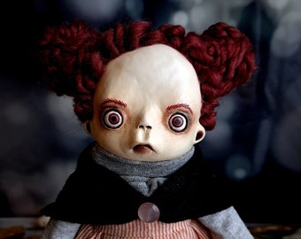 Zombie Art Doll OOAK Handmade Girl Doll Folk Art Outsider Art