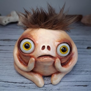 Strange Sculpture, Bizarre Figurine,  One-Of-A-Kind Whimsical Art, Oddity Sculpture, Unique Art Collectible, Monster Boy Statue Weird Object