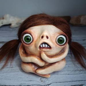 Bizarre Art Sculpture, OOAK Weirdcore Figurine, Decorative Paperweight Gift, Monster Art Sculpture, One of a Kind Strange Figurine Statue