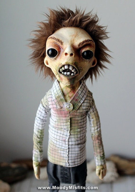 Horror Doll Zombie Art Doll Weird Creepy Decor for Horror Lovers Horror Doll Gift Idea Spooky Creepy Bookshelf Decor OOAK Dark Art Doll Etsy