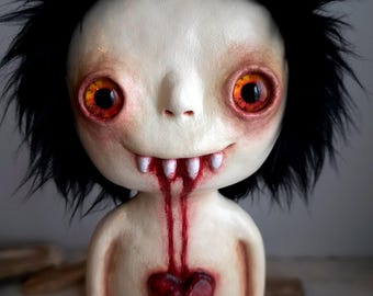 Horror Art Sculpture Creepy Figurine, Dark Oddity Spooky Decor, Unique Fantasy Creature Figure