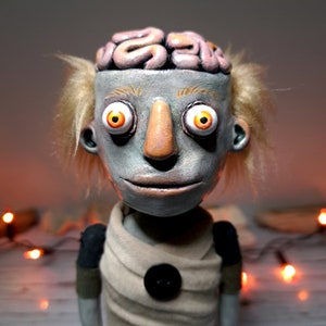 Zombie Figurine, Halloween Decor, OOAK Sculpture, Custom Figurine, Horror Prop, Scary Handmade Doll, Spooky Gift, Original Whimsical Statues