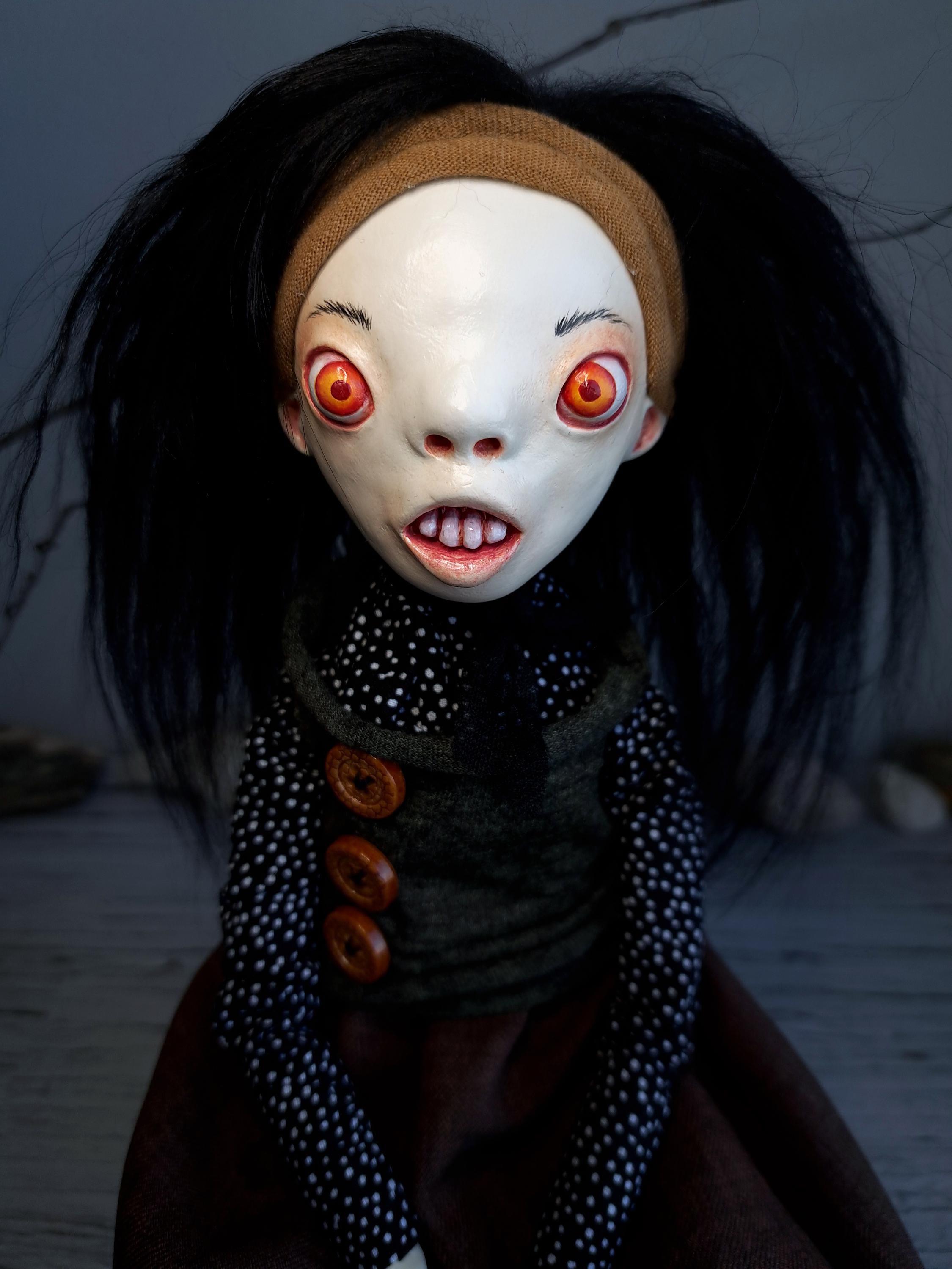 OOAK Art Doll Sculpture, Handmade Original Character, Creepy