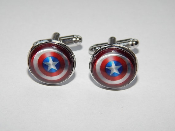 Marvels Super Hero Captain America Shield Logo Silvertone Metal TIE CLIP