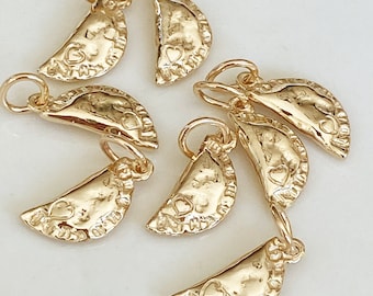 14k Gold Pierogi Empanada Gyoza Hand Pie Charm