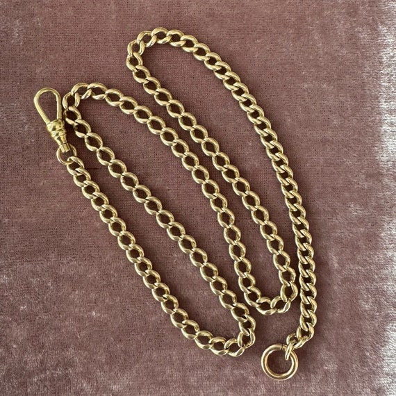 Antique 14k Yellow Gold Watch Chain Necklace