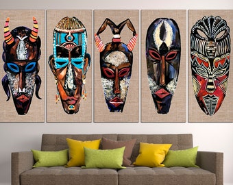 African Mask Art Etsy