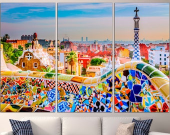 Barcelona Architecture Canvas Print, Spain Cityscape Wall Art