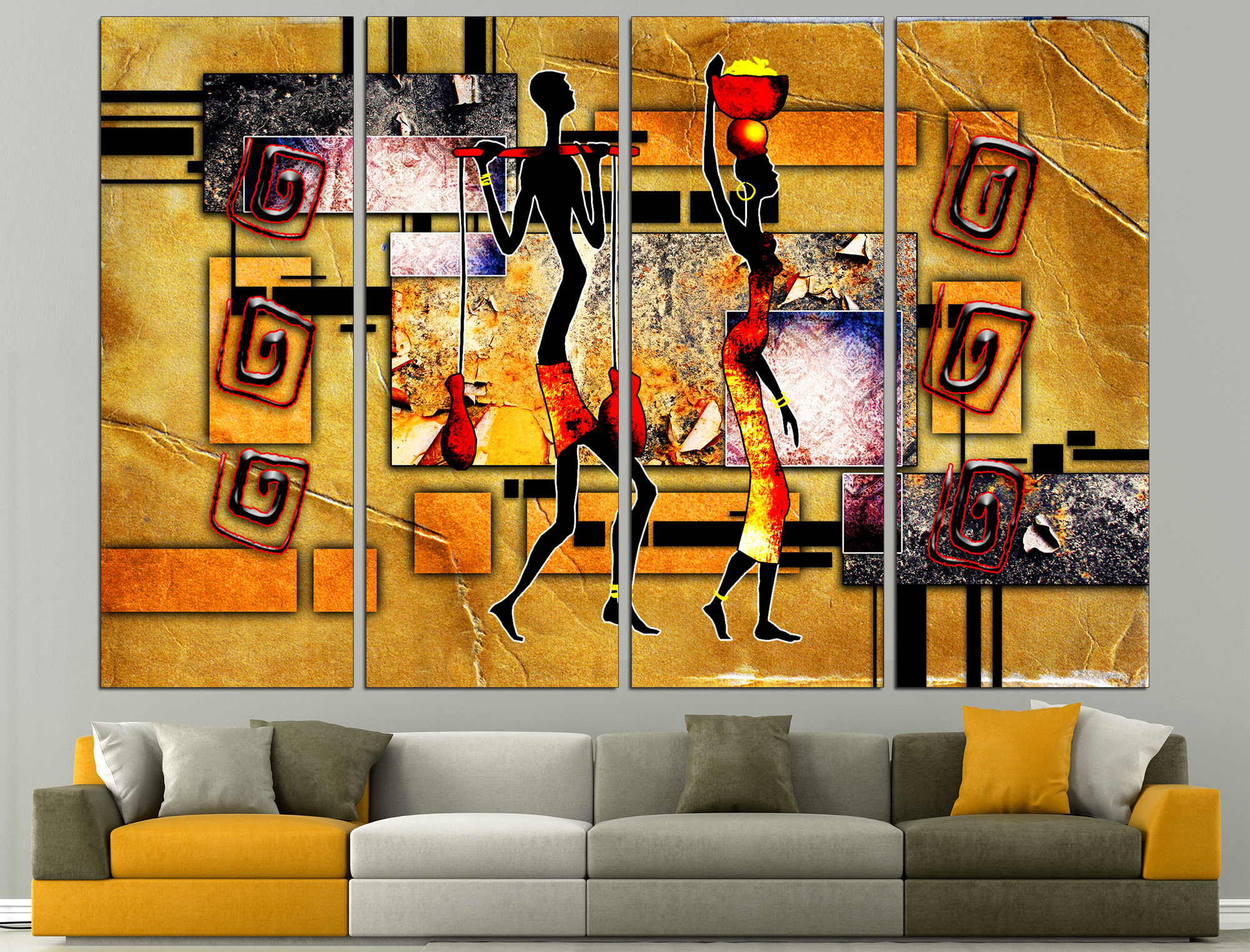 African canvas art Ethnic canvas African wall art South Etsy