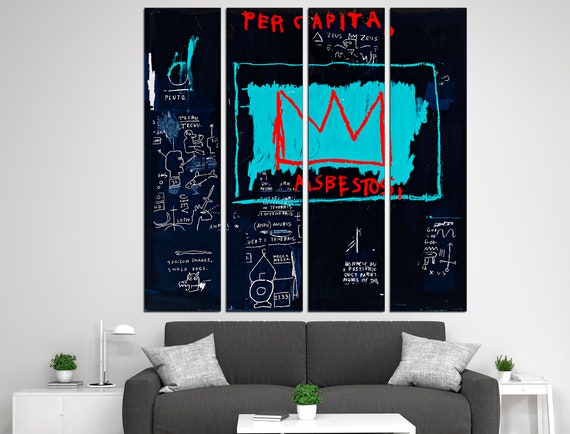 King of street art Urban wall art Graffiti poster Extra large wall art Banksy print Street art canvas