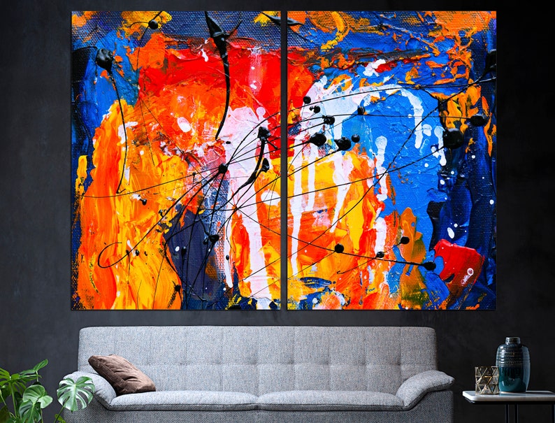 Abstract Wall Art Large Canvas Art Abstract Watercolor Extra Etsy