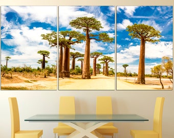 African baobab Decor wall art Baobab trees African home decor Large african art Baobab wall decor