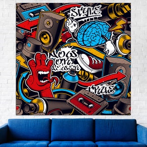 Graffiti Leinwand Street Art Original Leinwand Kunst Street Art Leinwand Multi Panel Leinwand Graffiti Druck