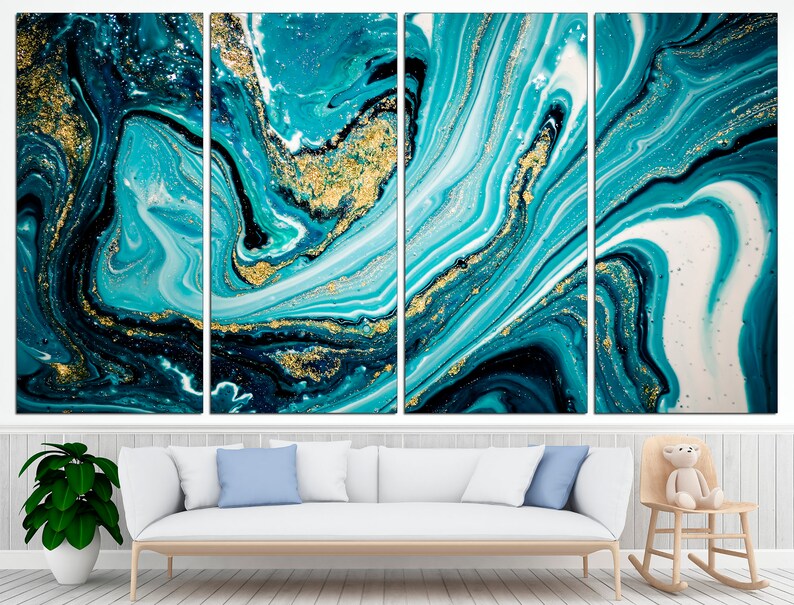 Gold Marble Abstract Canvas Art Marble Canvas Art Marble Etsy