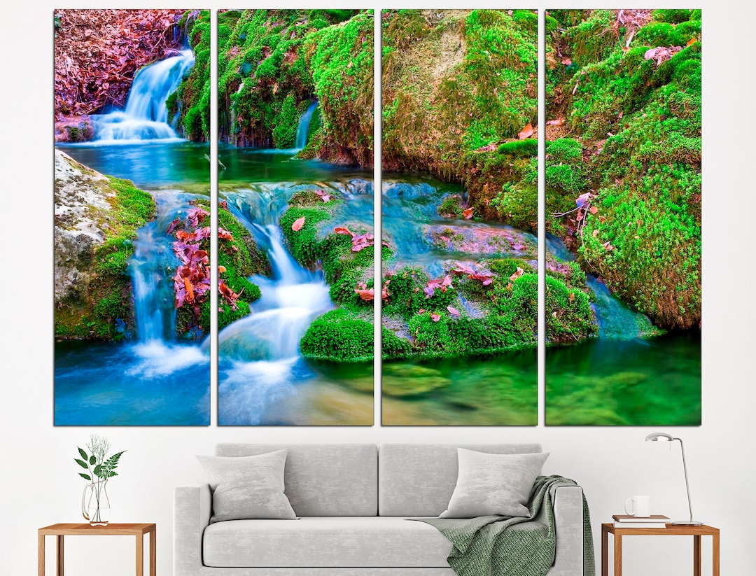 Waterfall Canvas Landscape Canvas Waterfall Wall Art, Nature Canvas