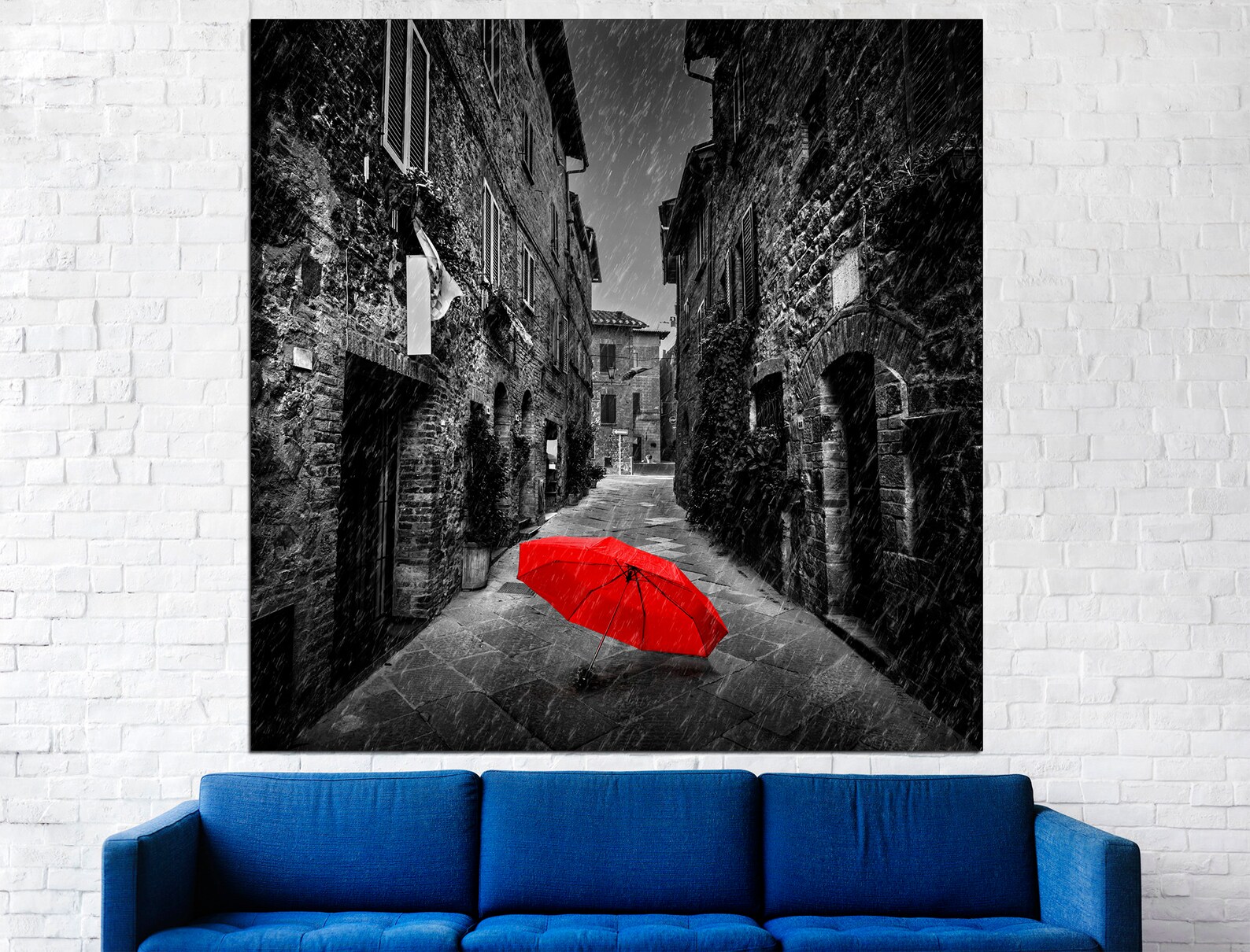 Red Umbrella Art Canvas Wall Art Umbrella Wall Art 3 Piece Etsy UK