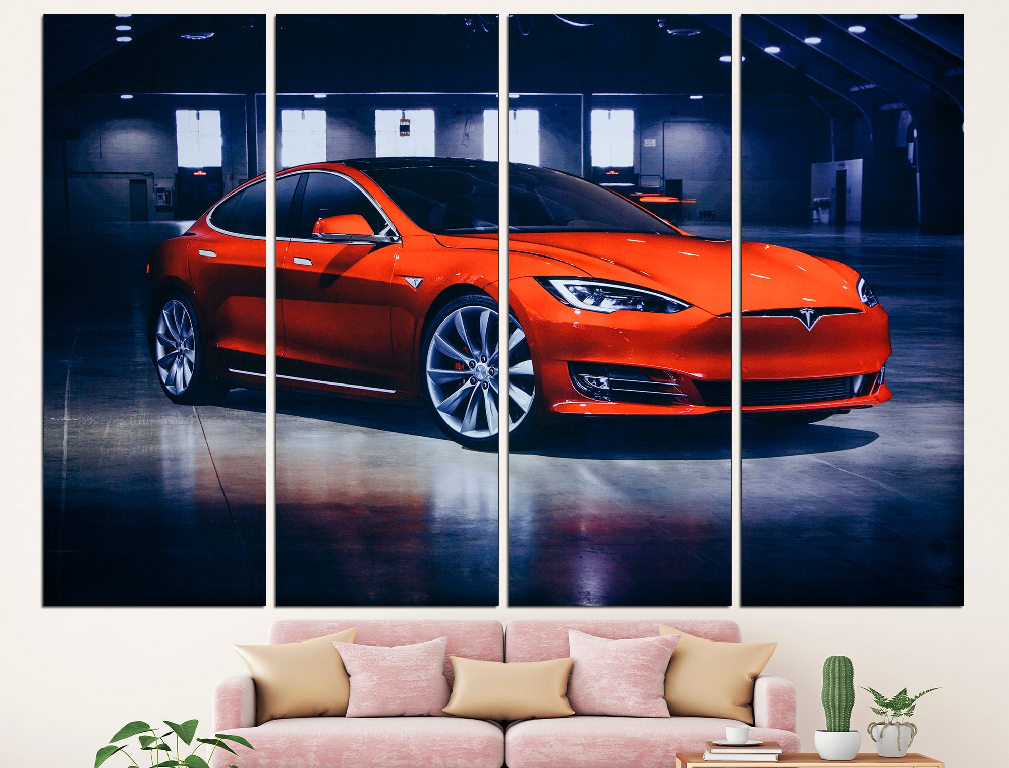 Tesla Model S Tesla Wall Art Tesla Poster Tesla Print Tesla Car Tesla Canvas Print Tesla Home Decor Etsy