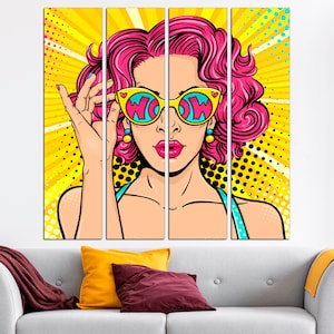 Pop art canvas Funky wall art Graffiti wall art Pop art print Colorful wall art Pop art wall decor Extra large wall art
