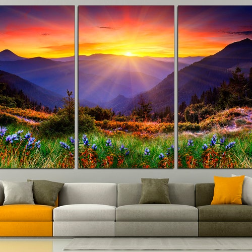 Black White Mountain Black and White Art Mountain Wall Art Etsy