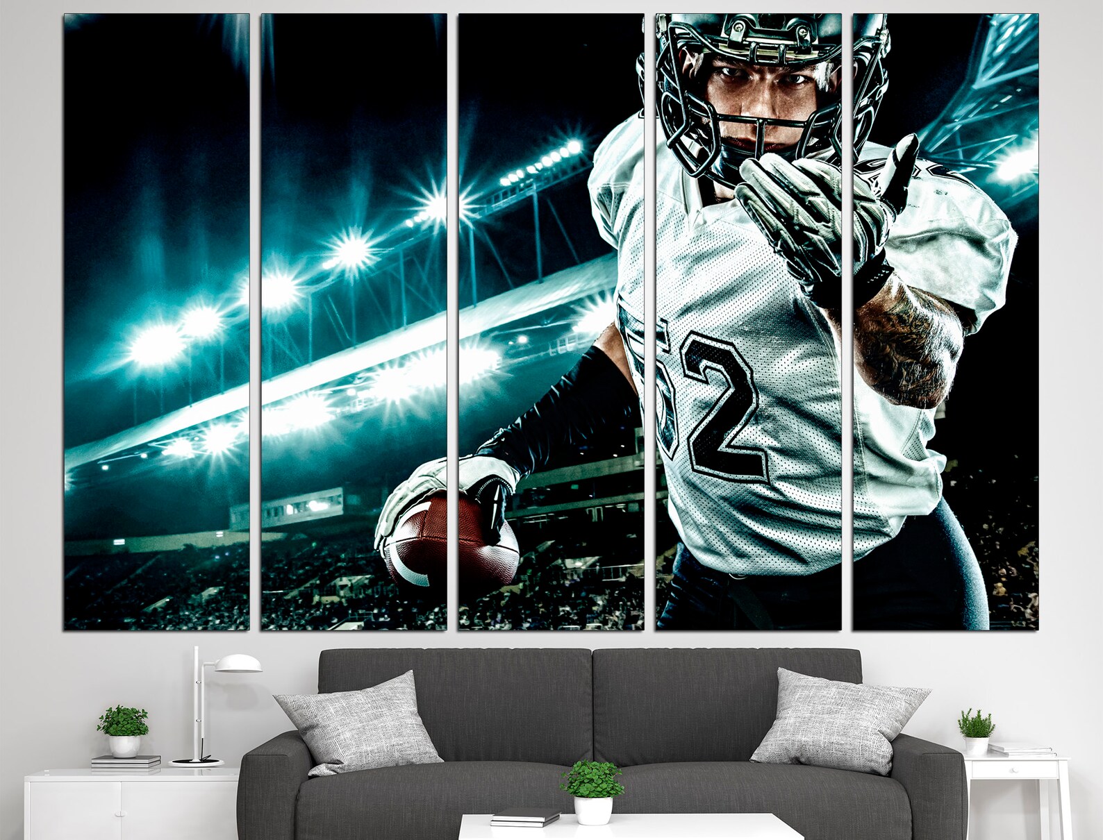 Football Canvas Football Gifts Stadium Canvas Football Player Etsy