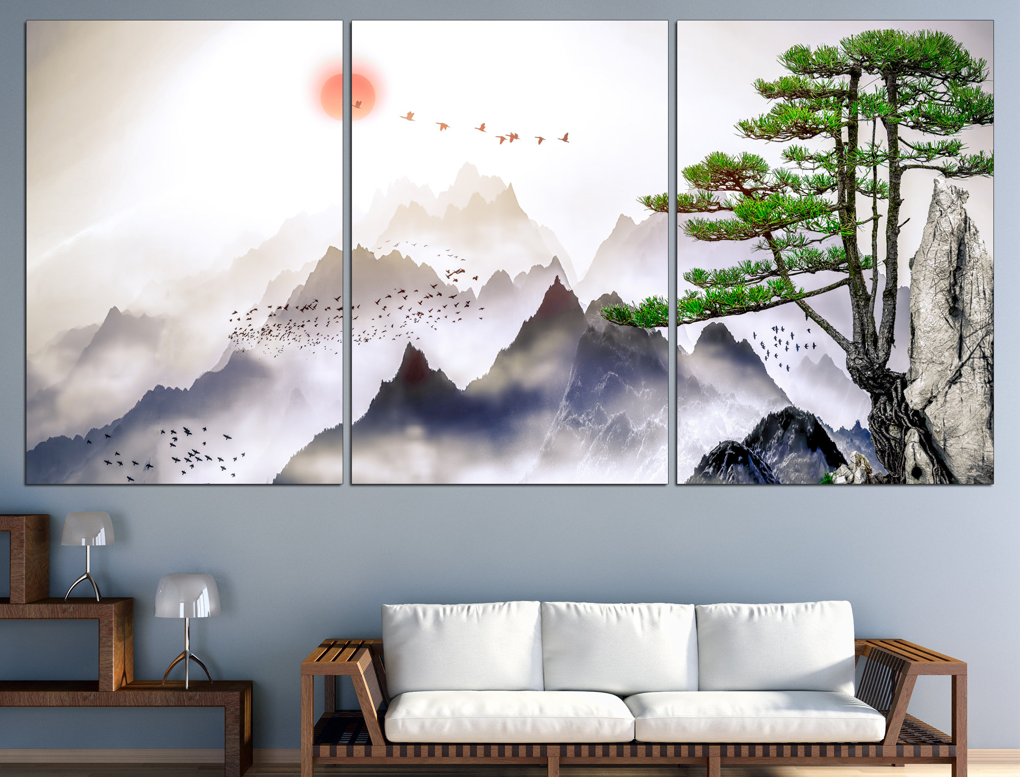 Japanese Wall Art Mountain Print Art Japan Print Mountain Canvas