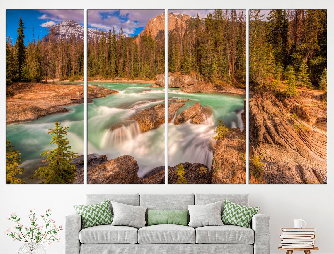 Mountain river print National park Print river Canvas print Etsy