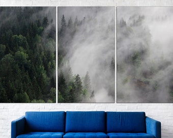 Fog Wall Art Foggy Forest Art Forest Wall Art Fog Wall Decor Foggy Mountains Art Fog Poster