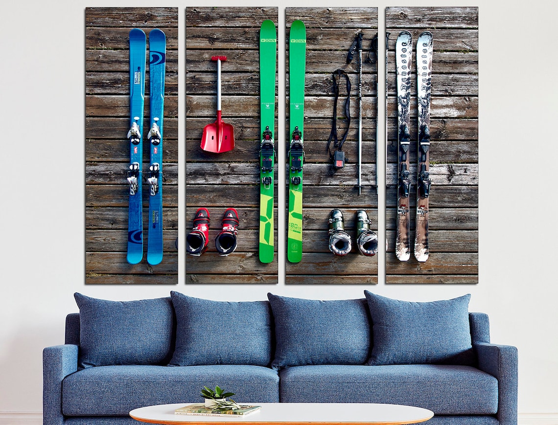 Ski Wall Art Extra Large Wall Art Winter Wall Decor Skiing Poster ...