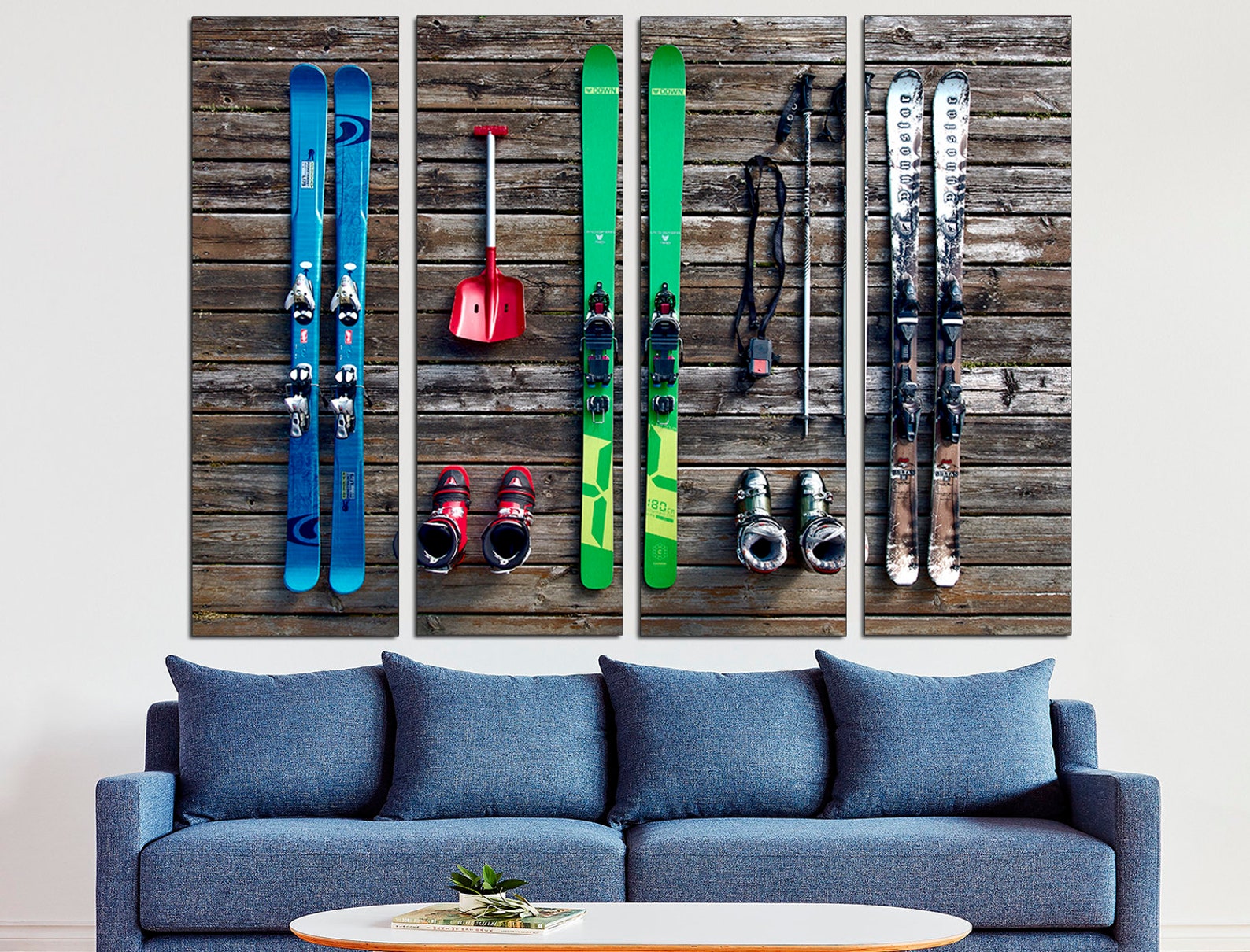 Ski Wall Art Extra Large Wall Art Winter Wall Decor Triptych Etsy