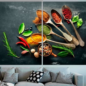 Colorful Kitchen Art Triptych Wall Art Kitchen Poster Dining Room Wall Art Kitchen Wall Decor 2 Panel
