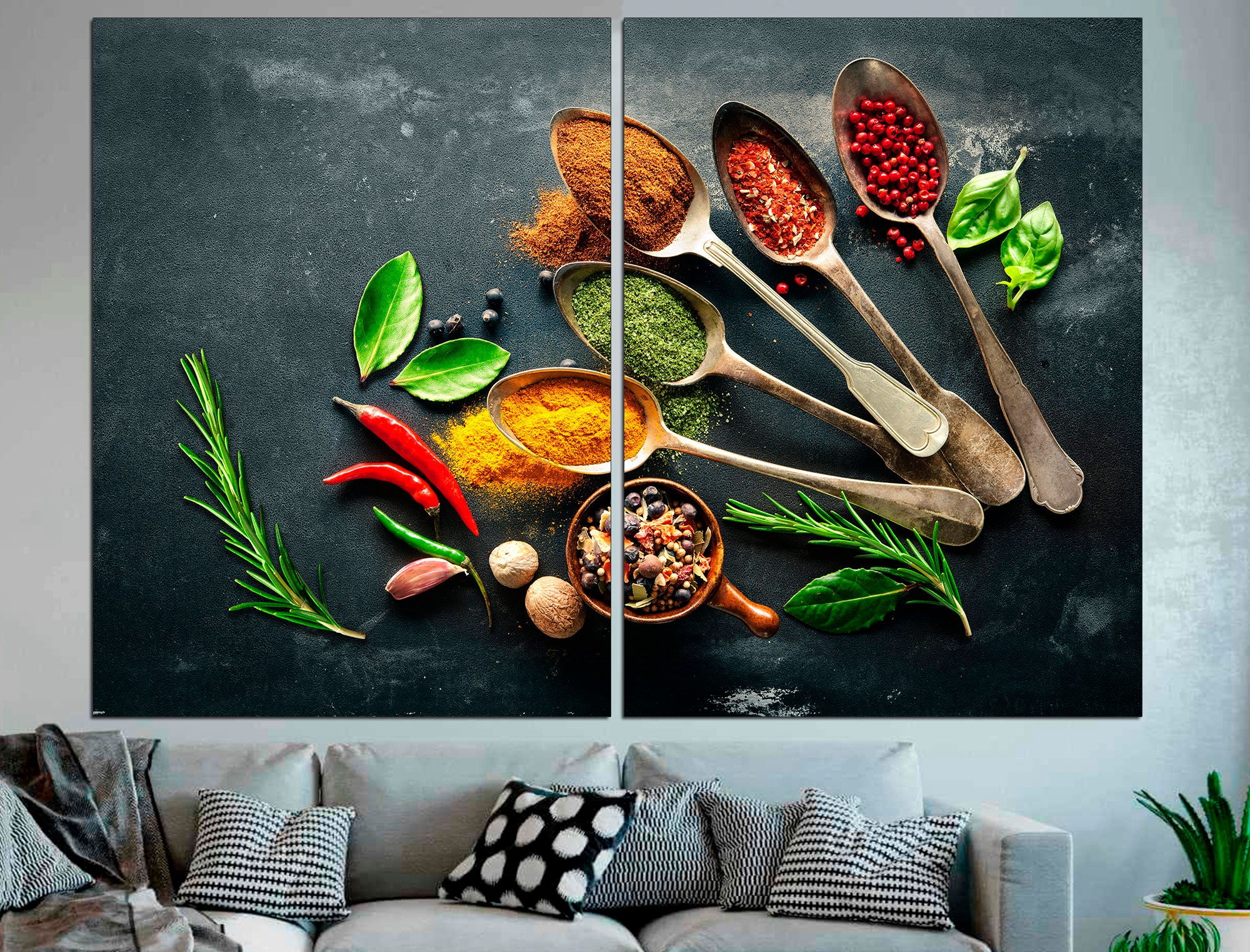 best kitchen wall art: vibrant prints to elevate your... Colorful Kitchen Art Triptych Wall Art Kitchen Poster Dining Room Wall ...
