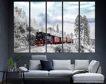 Train Wall Art Large Wall Art Locomotive Train Wall Art Prints Train Decor Train Canvas Art Steam Train