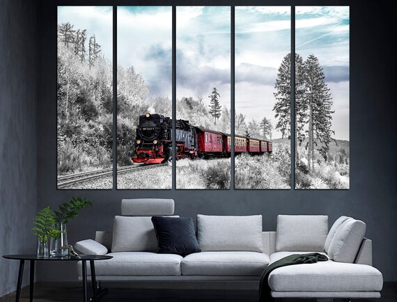 Train Wall Art Large Wall Art Locomotive Train Wall Art Prints Train Decor Train Canvas Art Steam Train