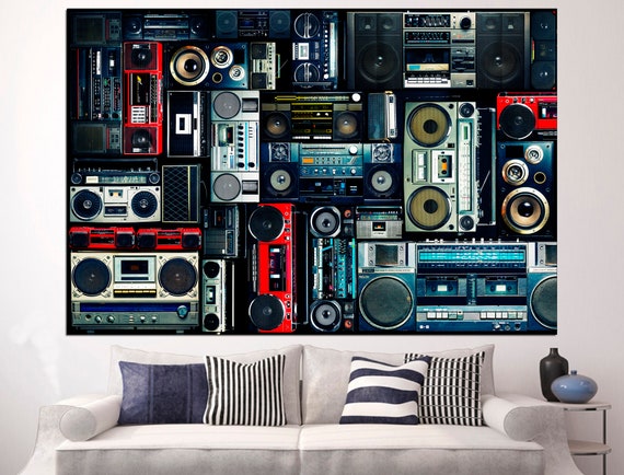 Boombox canvas Music canvas art Boombox wall art Urban canvas art Music wall decor Large canvas set