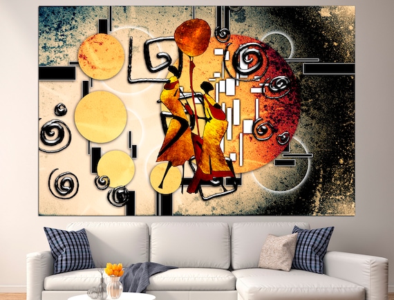 Ethnic canvas African wall decor Large canvas print Africa wall art Modern african art Ethnic wall decor