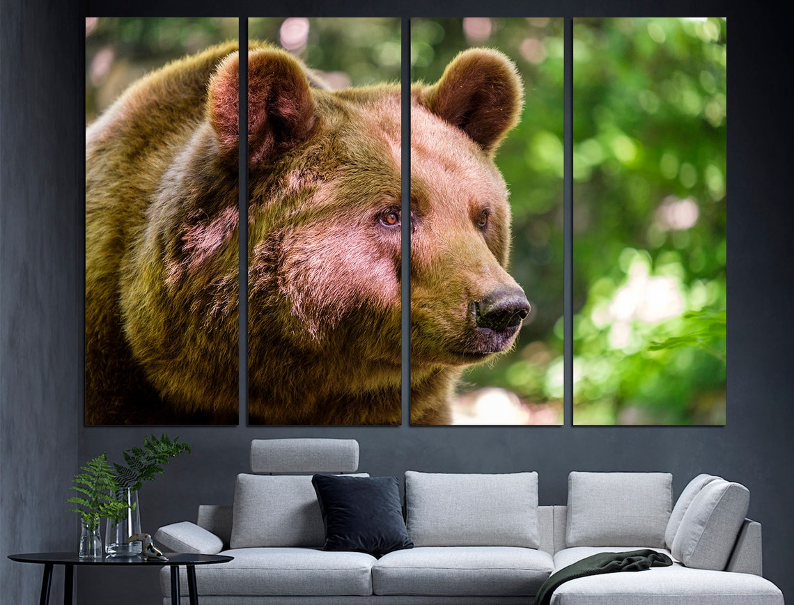 Grizzly Bear Nature Wall Art Bear Art Print Extra Large Wall Etsy